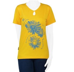 تی شرت T Shirt   Women turtlenecks Knitted Tshirt designs Saman Tricot sunflower yellow168628thumbnail